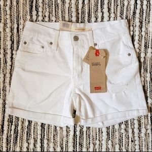 Levi's White Mid Rise Denim‎ Shorts Size 24